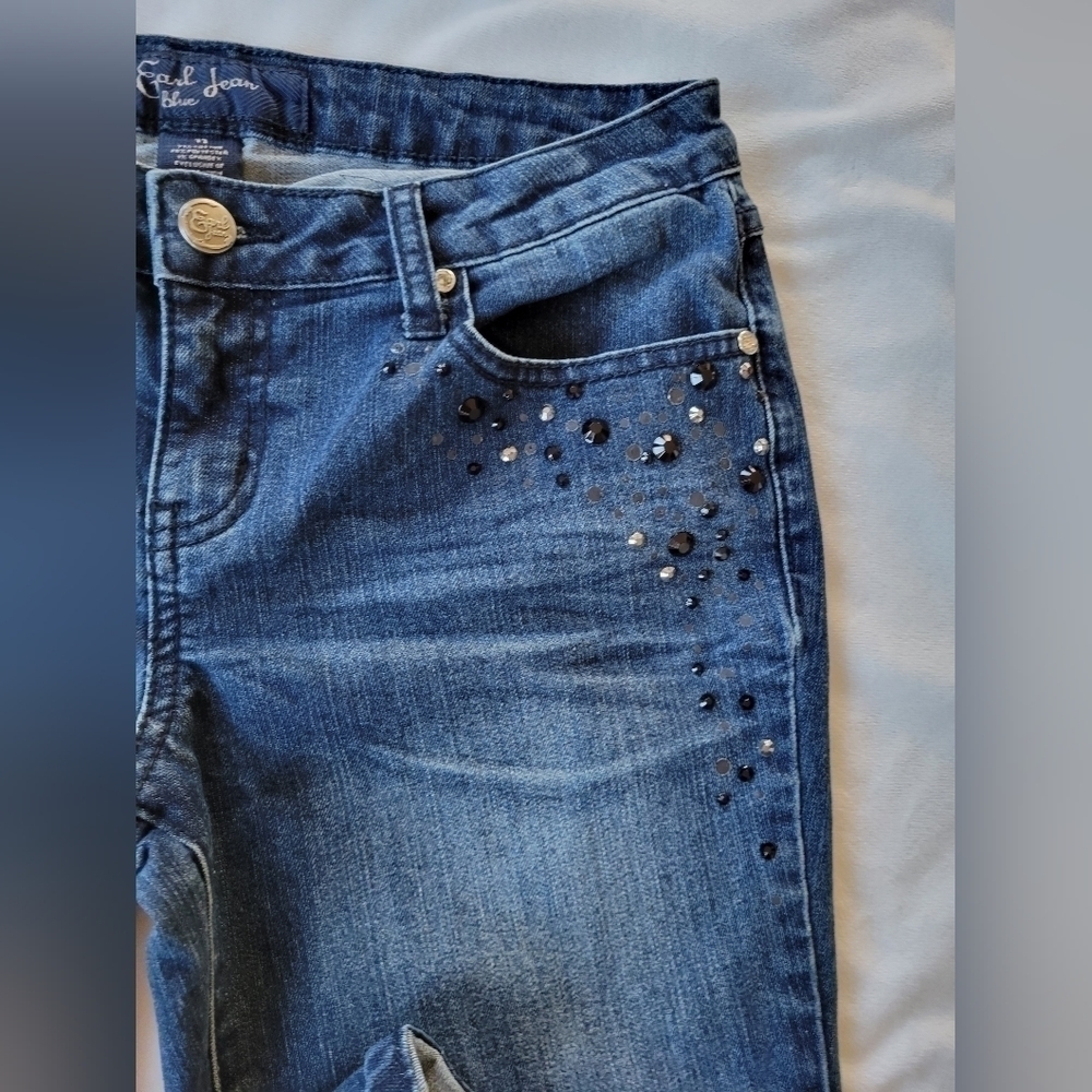 Earl Jeans blue embellished dark wash jeans 11 - Picture 5 of 11